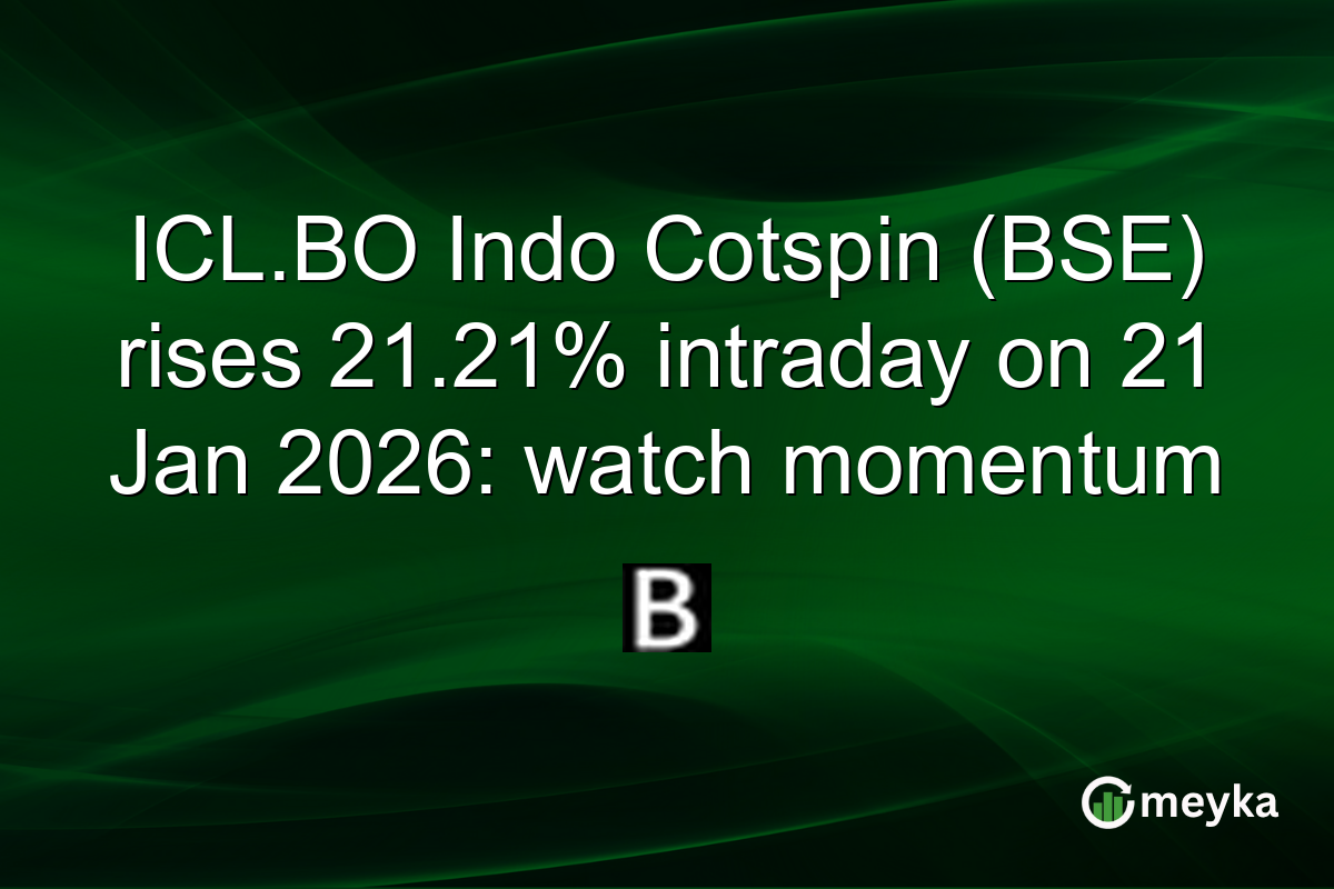 ICL.BO Indo Cotspin (BSE) rises 21.21% intraday on 21 Jan 2026: watch momentum