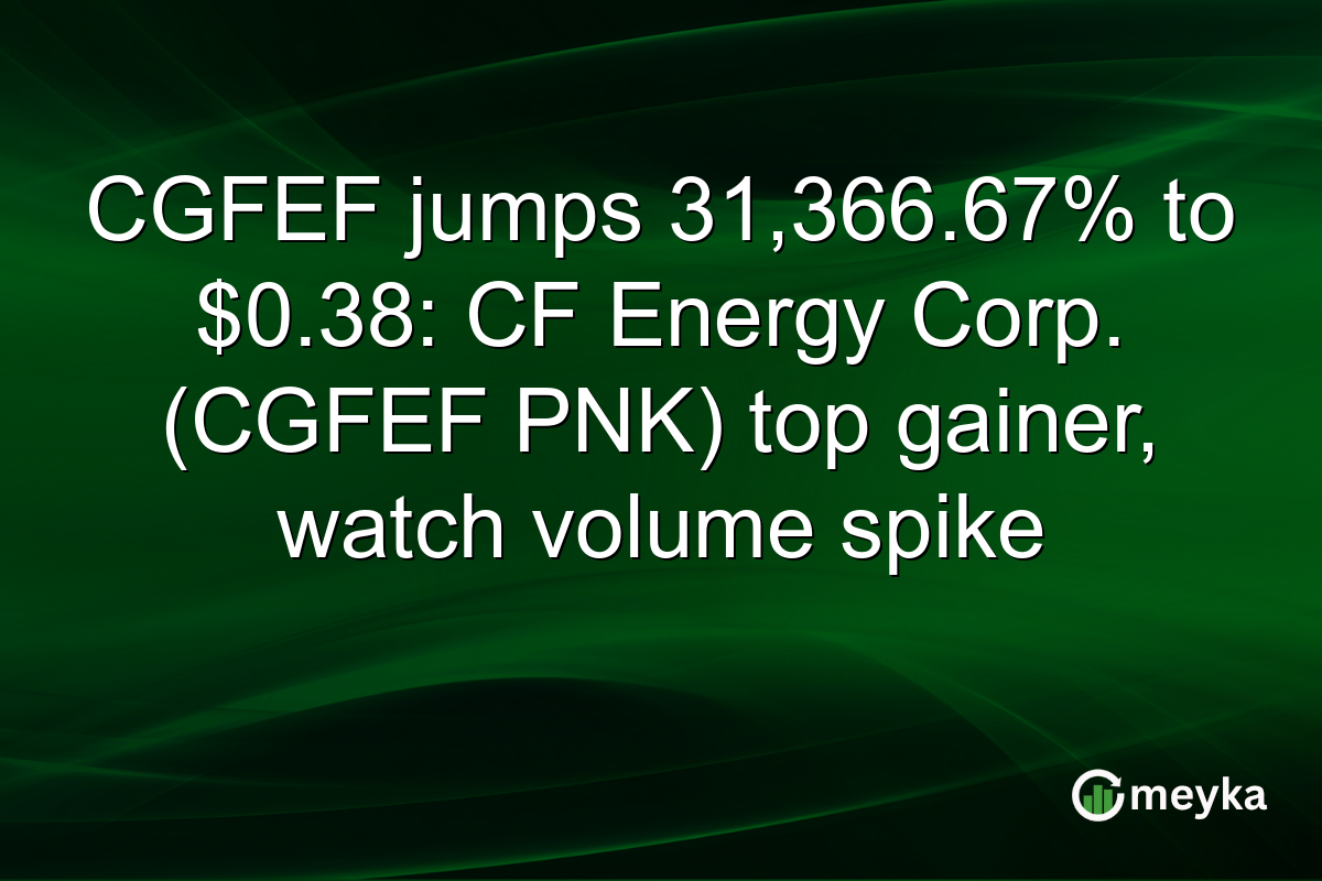 CGFEF jumps 31,366.67% to $0.38: CF Energy Corp. (CGFEF PNK) top gainer, watch volume spike