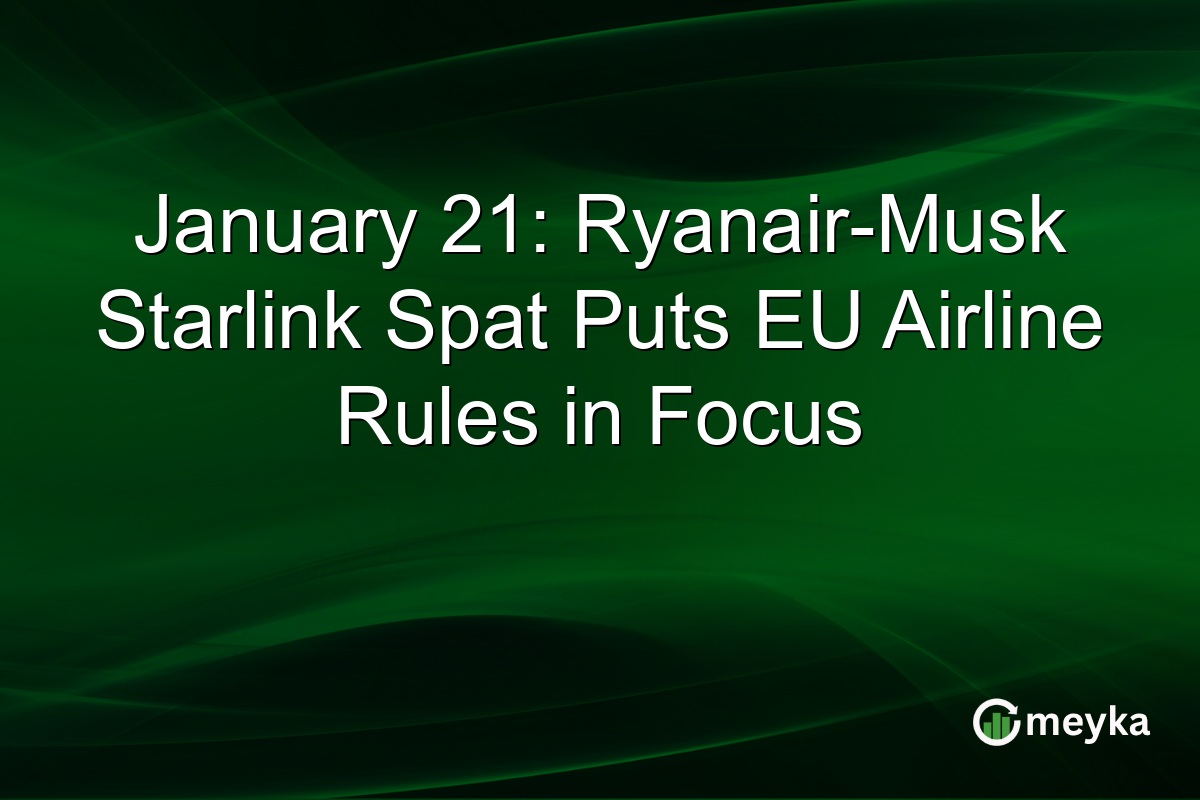 January 21: Ryanair-Musk Starlink Spat Puts EU Airline Rules in Focus