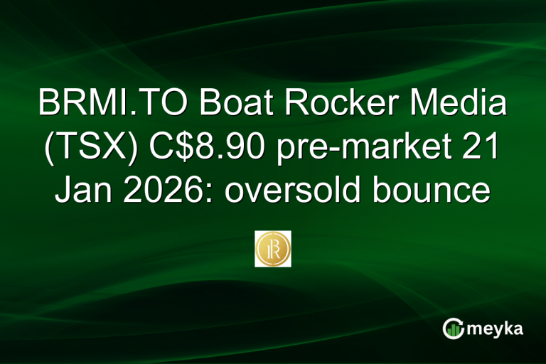 BRMI.TO Boat Rocker Media (TSX) C$8.90 pre-market 21 Jan 2026: oversold bounce
