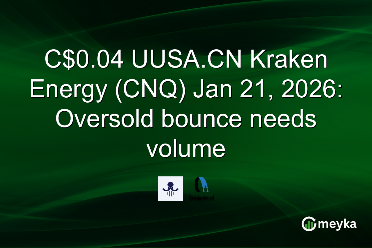 C$0.04 UUSA.CN Kraken Energy (CNQ) Jan 21, 2026: Oversold bounce needs volume