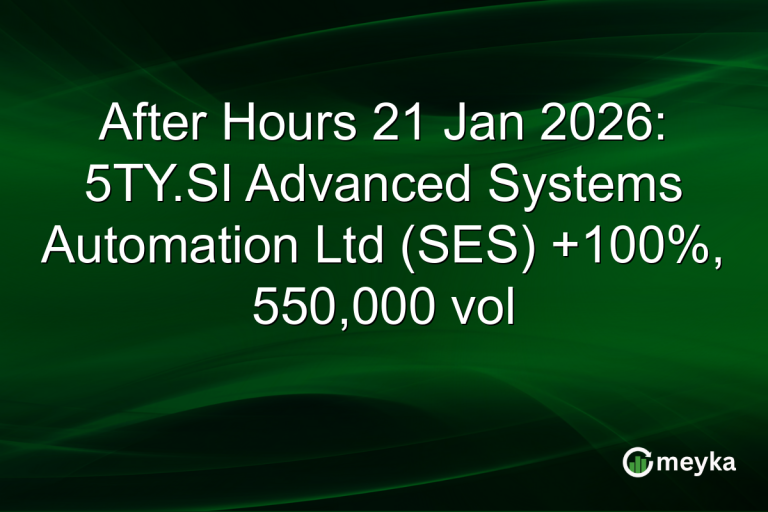 After Hours 21 Jan 2026: 5TY.SI Advanced Systems Automation Ltd (SES) +100%, 550,000 vol