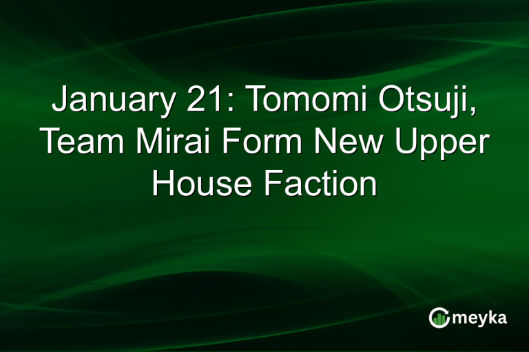January 21: Tomomi Otsuji, Team Mirai Form New Upper House Faction