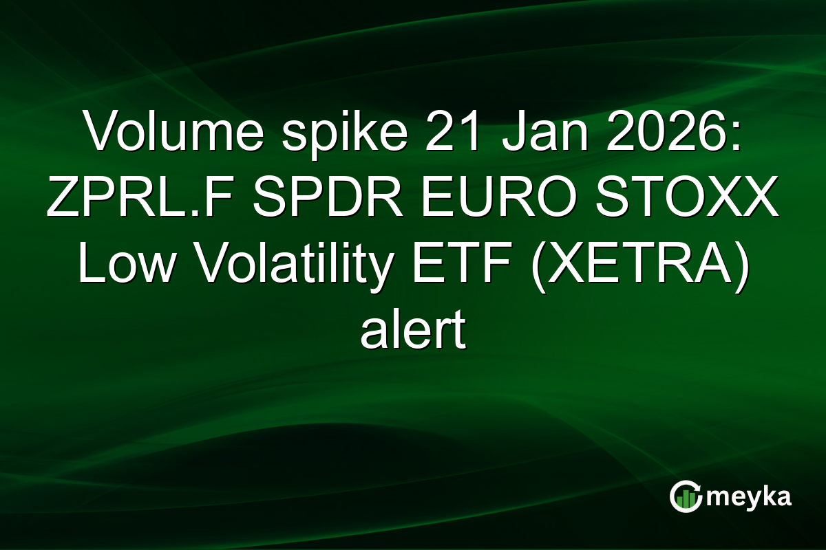 Volume spike 21 Jan 2026: ZPRL.F SPDR EURO STOXX Low Volatility ETF (XETRA) alert