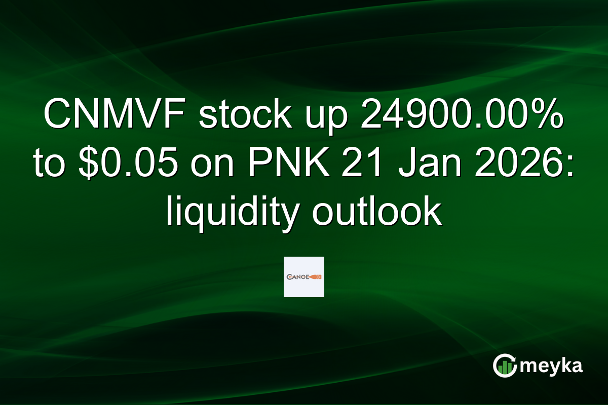 CNMVF stock up 24900.00% to $0.05 on PNK 21 Jan 2026: liquidity outlook