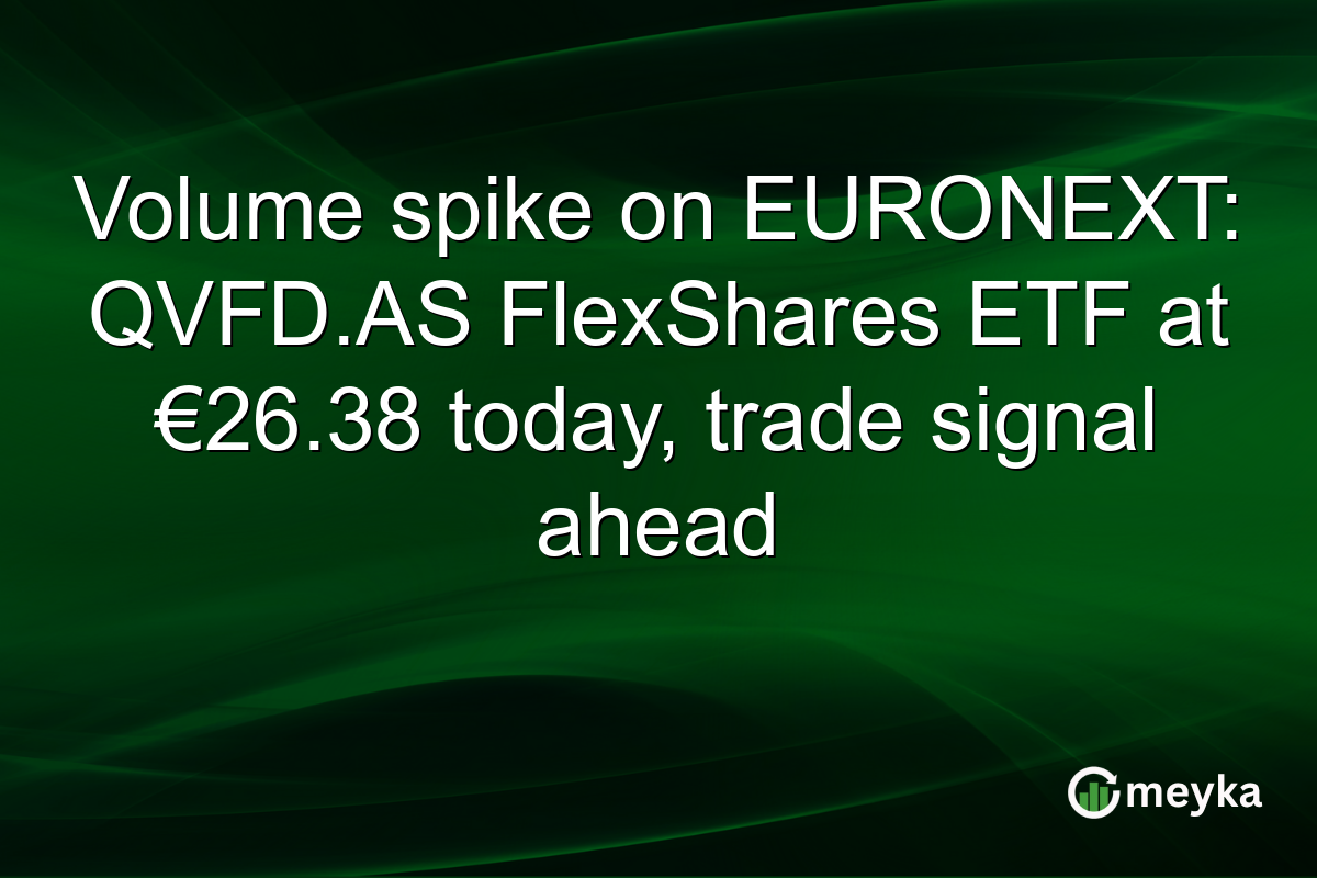 Volume spike on EURONEXT: QVFD.AS FlexShares ETF at €26.38 today, trade signal ahead
