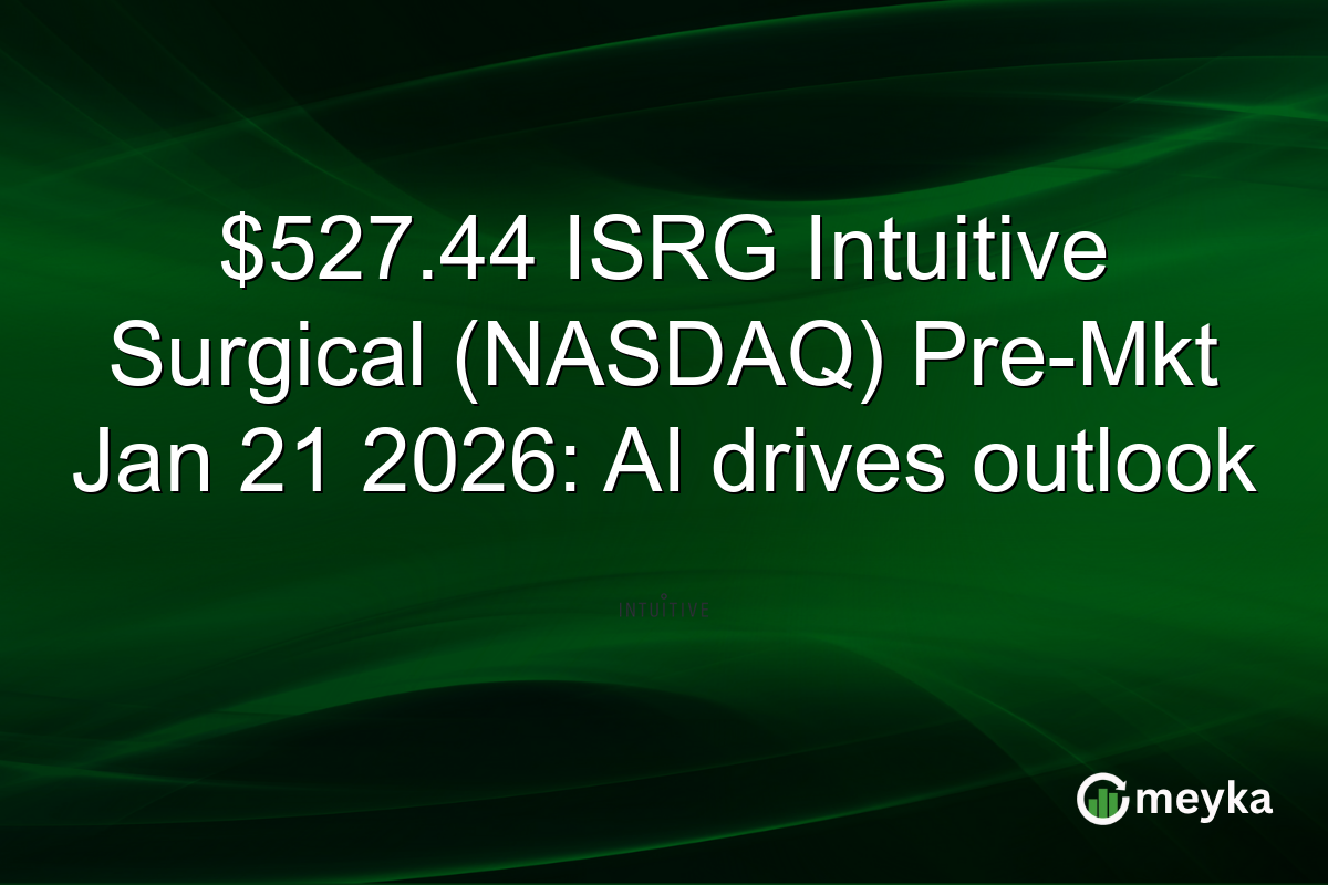 $527.44 ISRG Intuitive Surgical (NASDAQ) Pre-Mkt Jan 21 2026: AI drives outlook