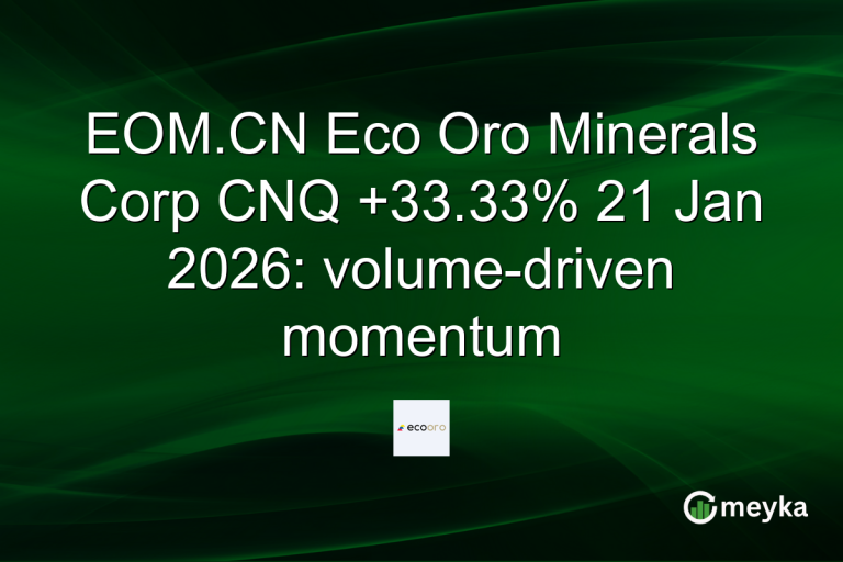 EOM.CN Eco Oro Minerals Corp CNQ +33.33% 21 Jan 2026: volume-driven momentum