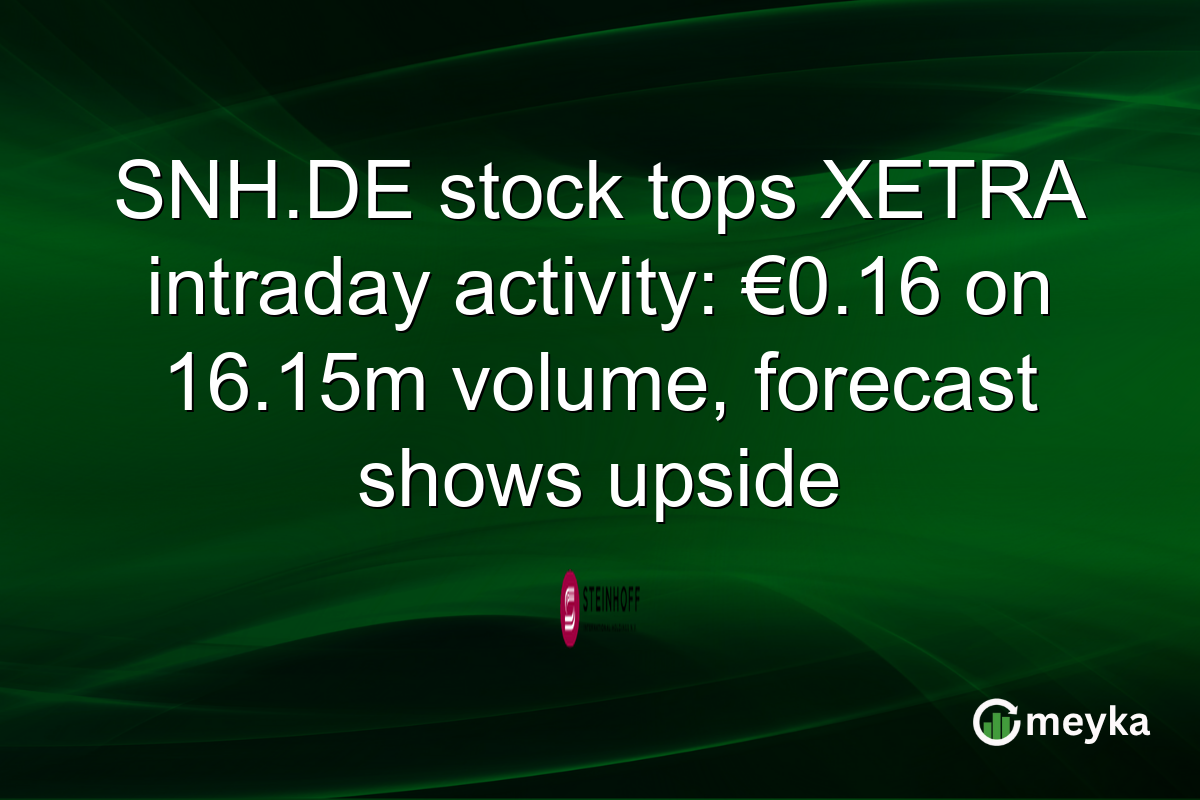 SNH.DE stock tops XETRA intraday activity: €0.16 on 16.15m volume, forecast shows upside