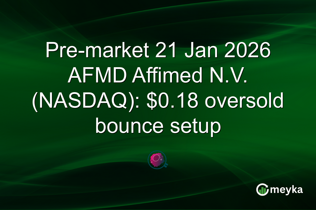 Pre-market 21 Jan 2026 AFMD Affimed N.V. (NASDAQ): $0.18 oversold bounce setup