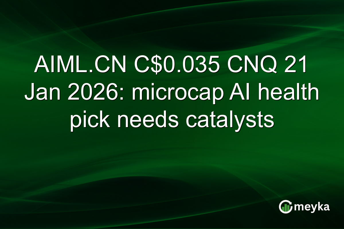 AIML.CN C$0.035 CNQ 21 Jan 2026: microcap AI health pick needs catalysts
