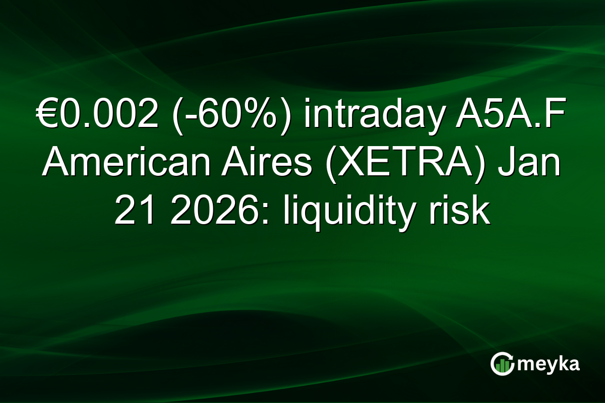 €0.002 (-60%) intraday A5A.F American Aires (XETRA) Jan 21 2026: liquidity risk