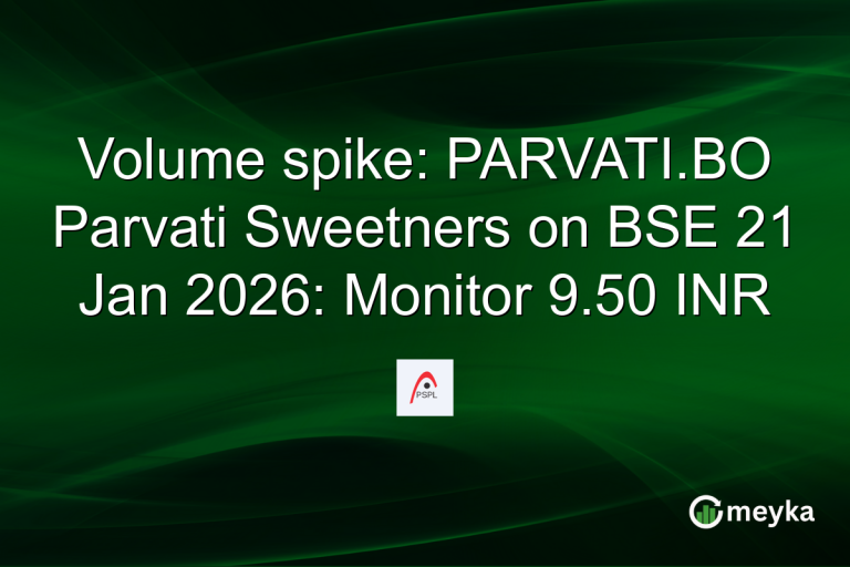 Volume spike: PARVATI.BO Parvati Sweetners on BSE 21 Jan 2026: Monitor 9.50 INR