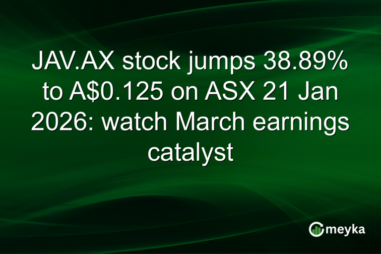 JAV.AX stock jumps 38.89% to A$0.125 on ASX 21 Jan 2026: watch March earnings catalyst