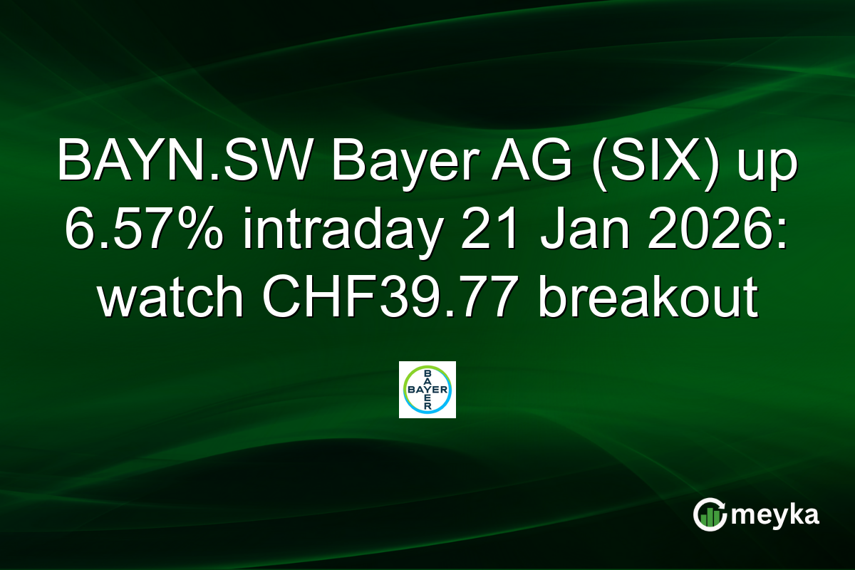 BAYN.SW Bayer AG (SIX) up 6.57% intraday 21 Jan 2026: watch CHF39.77 breakout