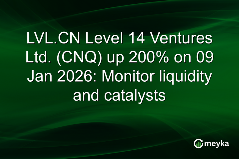 LVL.CN Level 14 Ventures Ltd. (CNQ) up 200% on 09 Jan 2026: Monitor liquidity and catalysts
