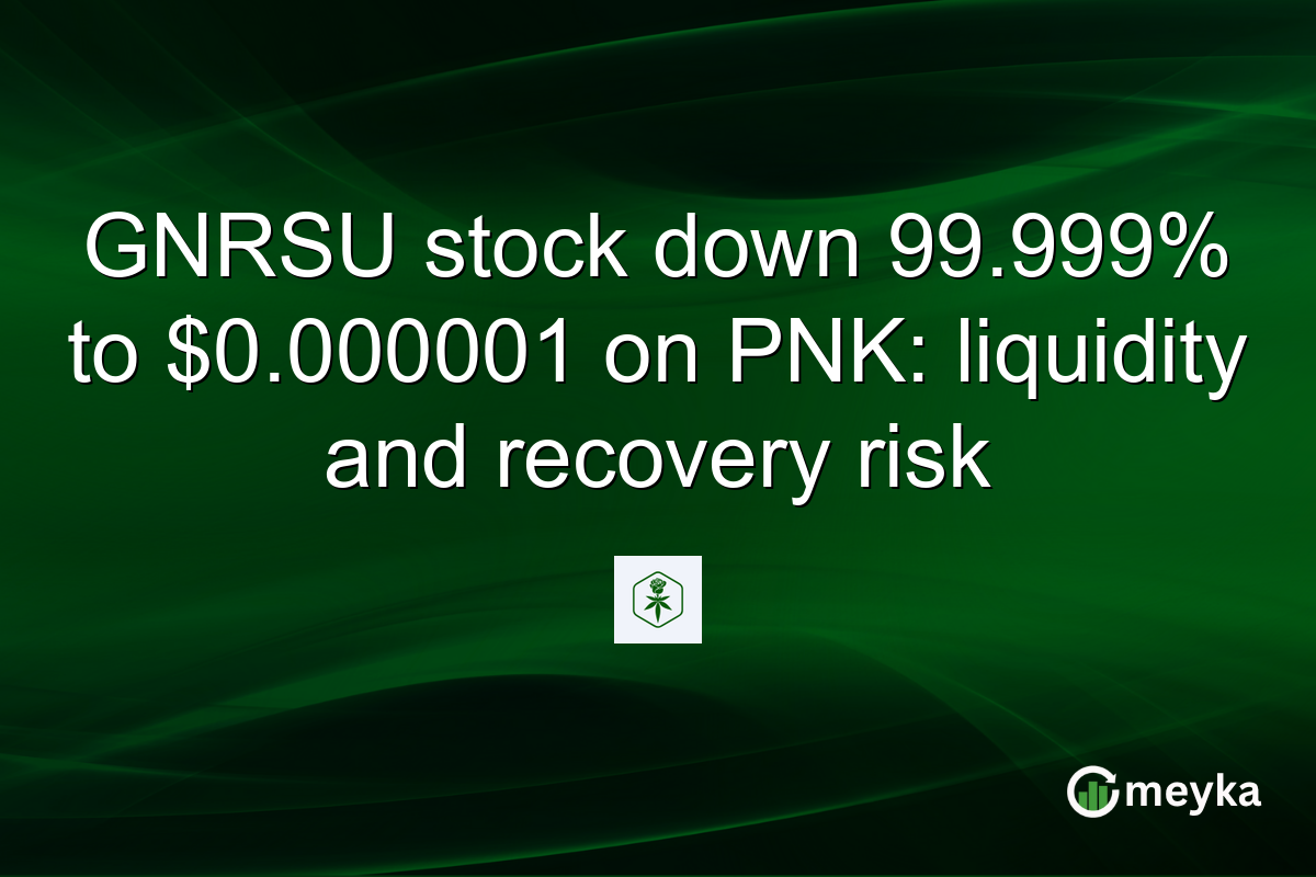 GNRSU stock down 99.999% to $0.000001 on PNK: liquidity and recovery risk