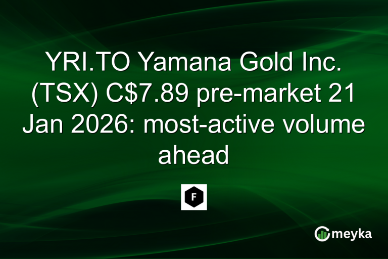YRI.TO Yamana Gold Inc. (TSX) C$7.89 pre-market 21 Jan 2026: most-active volume ahead