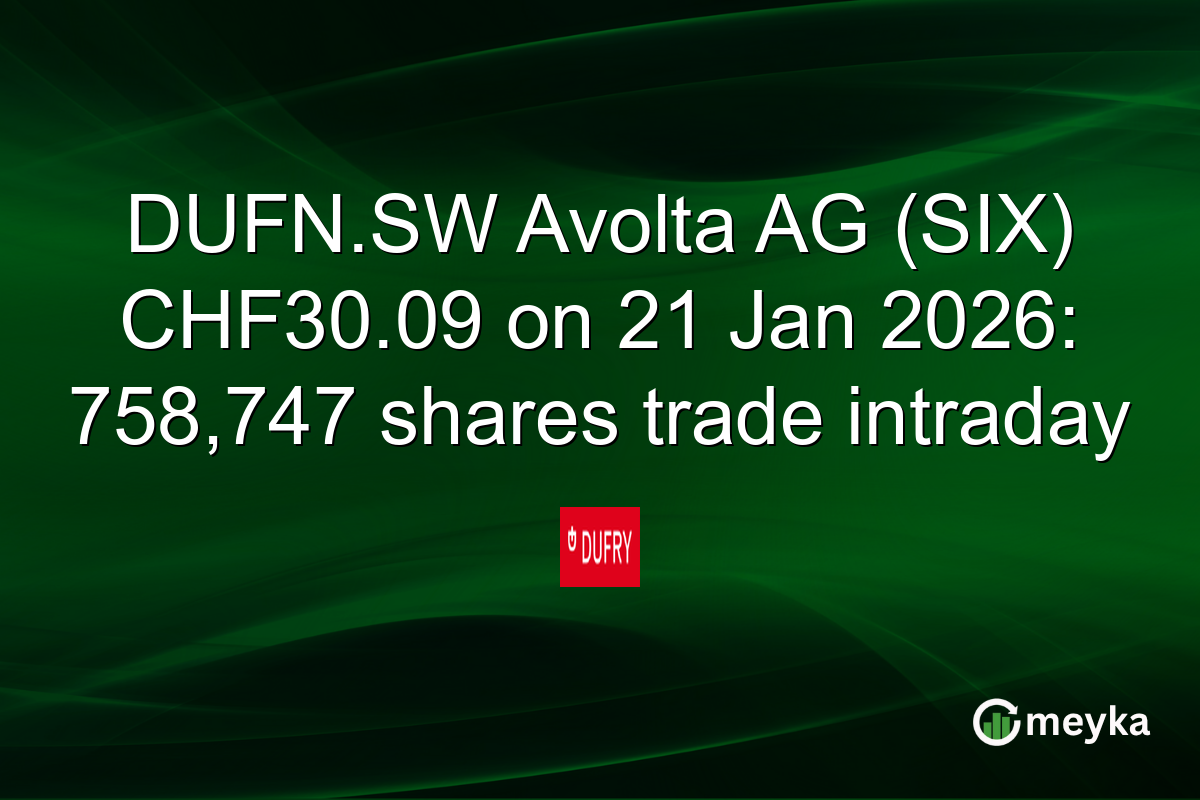 DUFN.SW Avolta AG (SIX) CHF30.09 on 21 Jan 2026: 758,747 shares trade intraday