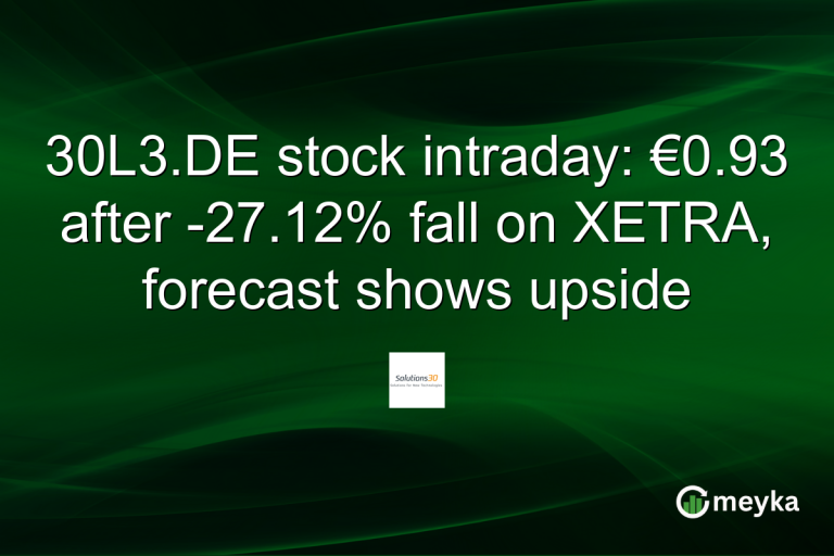 30L3.DE stock intraday: €0.93 after -27.12% fall on XETRA, forecast shows upside