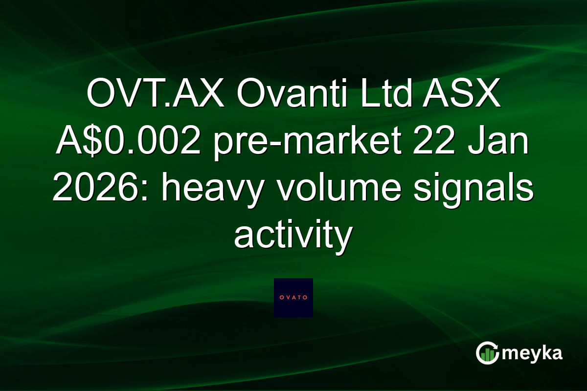 OVT.AX Ovanti Ltd ASX A$0.002 pre-market 22 Jan 2026: heavy volume signals activity
