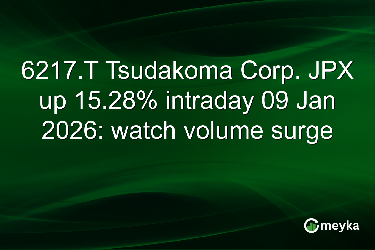 6217.T Tsudakoma Corp. JPX up 15.28% intraday 09 Jan 2026: watch volume surge