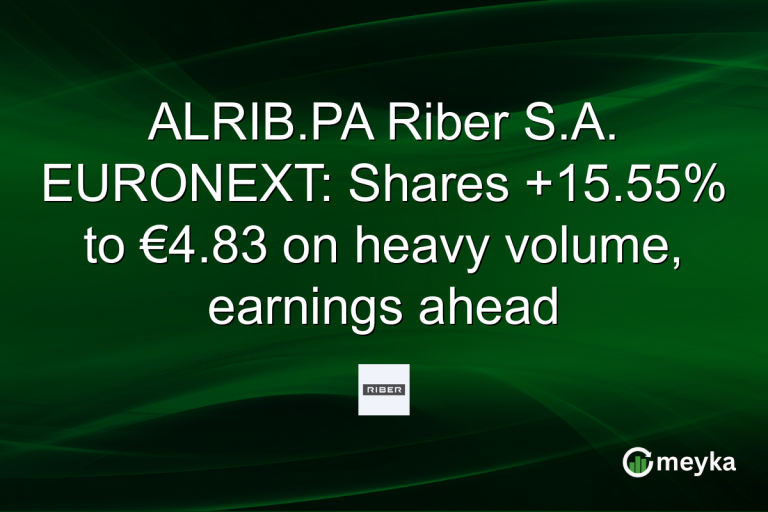 ALRIB.PA Riber S.A. EURONEXT: Shares +15.55% to €4.83 on heavy volume, earnings ahead