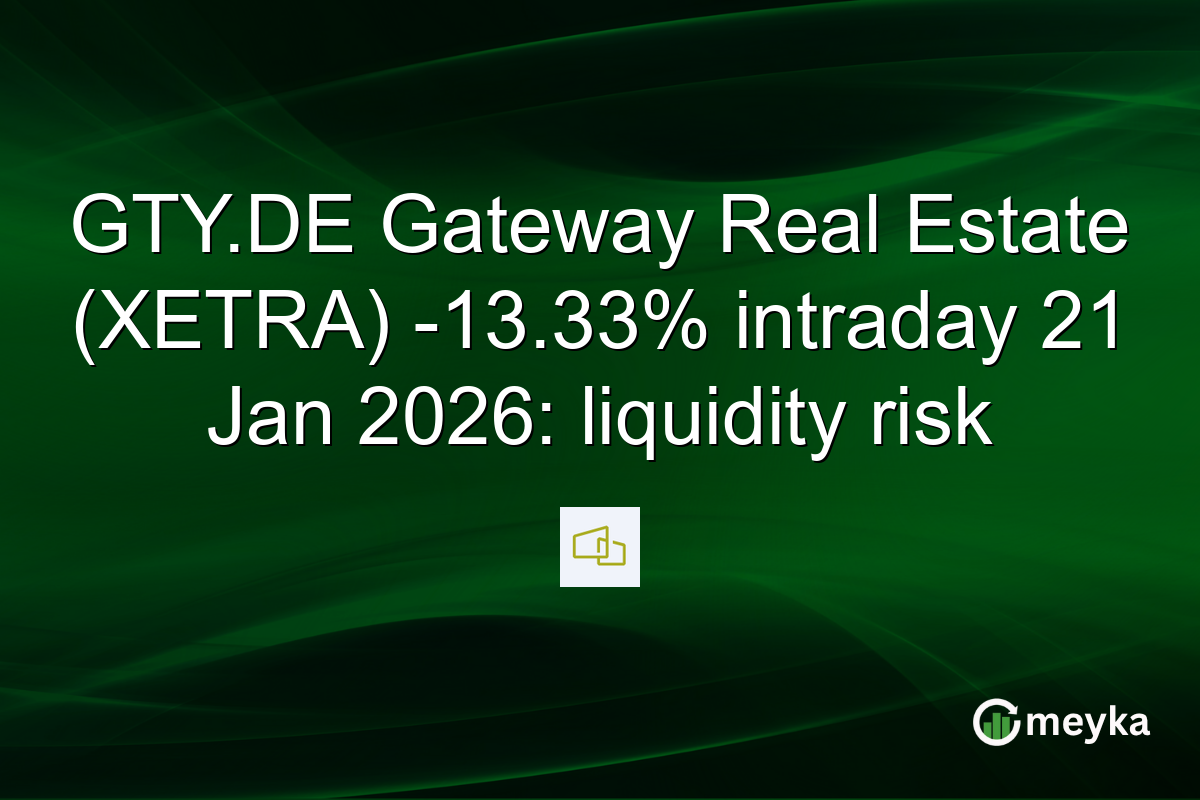 GTY.DE Gateway Real Estate (XETRA) -13.33% intraday 21 Jan 2026: liquidity risk