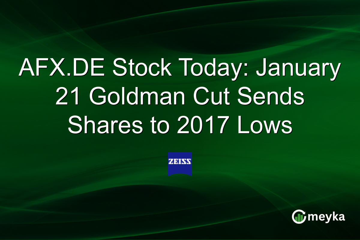 AFX.DE Stock Today: January 21 Goldman Cut Sends Shares to 2017 Lows