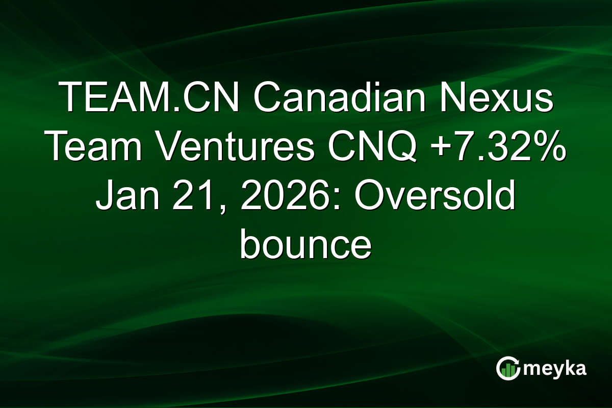 TEAM.CN Canadian Nexus Team Ventures CNQ +7.32% Jan 21, 2026: Oversold bounce