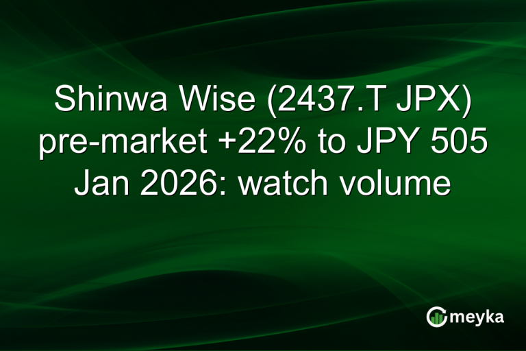 Shinwa Wise (2437.T JPX) pre-market +22% to JPY 505 Jan 2026: watch volume