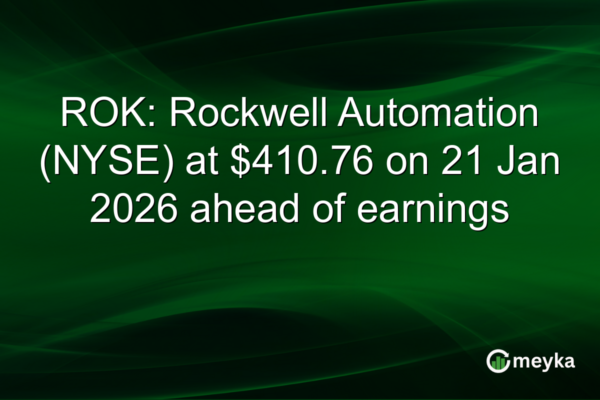 ROK: Rockwell Automation (NYSE) at $410.76 on 21 Jan 2026 ahead of earnings