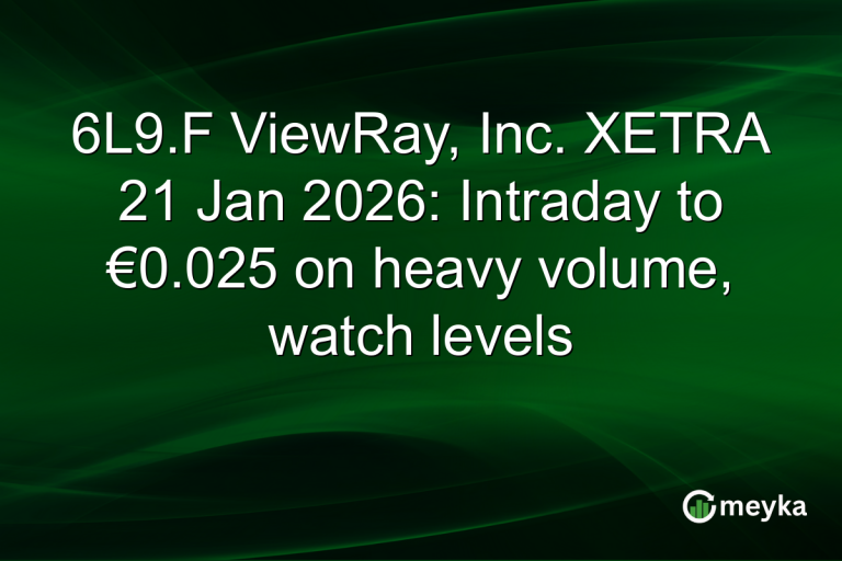 6L9.F ViewRay, Inc. XETRA 21 Jan 2026: Intraday to €0.025 on heavy volume, watch levels