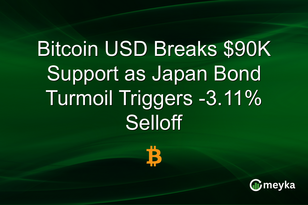 Bitcoin USD Breaks $90K Support as Japan Bond Turmoil Triggers -3.11% Selloff