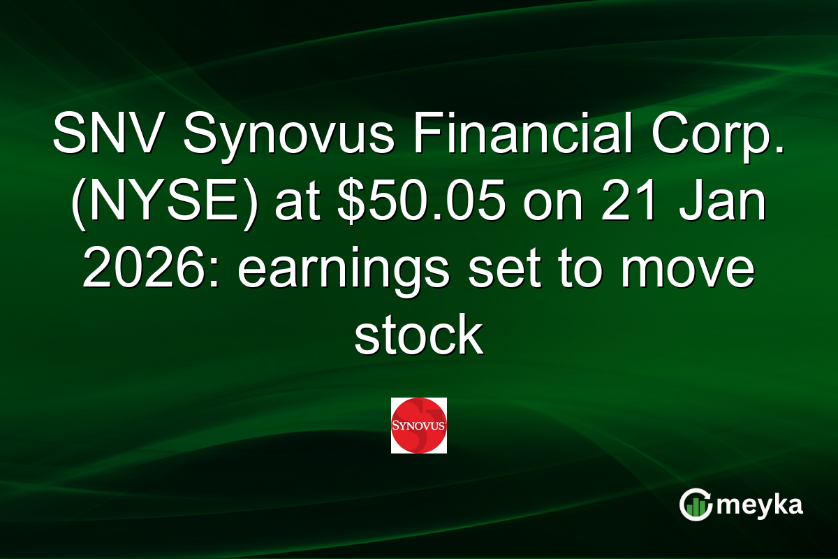 SNV Synovus Financial Corp. (NYSE) at $50.05 on 21 Jan 2026: earnings set to move stock