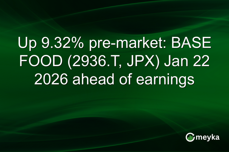 Up 9.32% pre-market: BASE FOOD (2936.T, JPX) Jan 22 2026 ahead of earnings