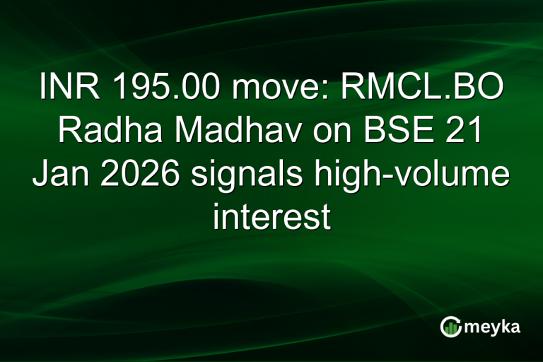 INR 195.00 move: RMCL.BO Radha Madhav on BSE 21 Jan 2026 signals high-volume interest