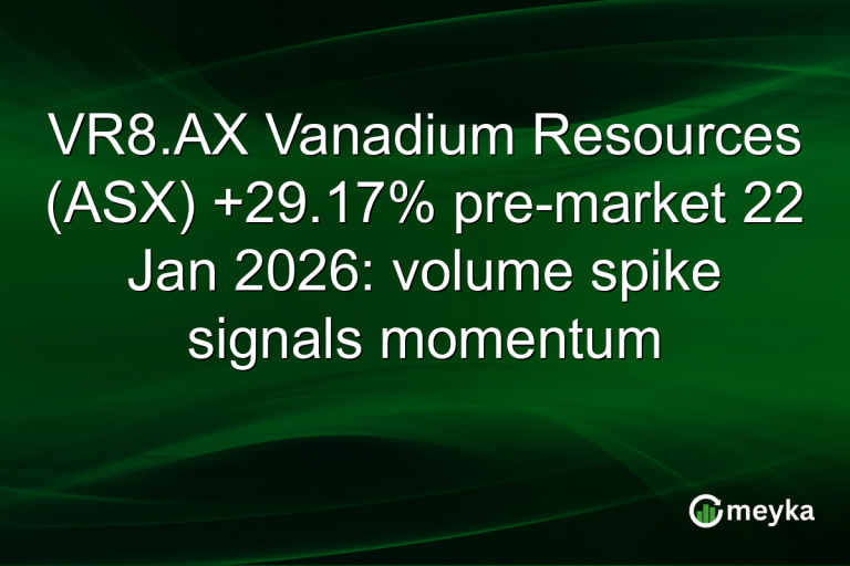 VR8.AX Vanadium Resources (ASX) +29.17% pre-market 22 Jan 2026: volume spike signals momentum