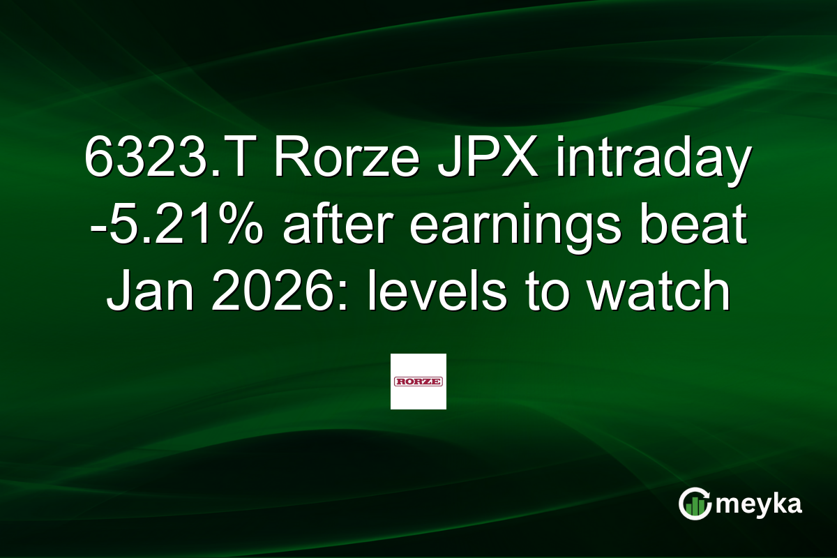 6323.T Rorze JPX intraday -5.21% after earnings beat Jan 2026: levels to watch