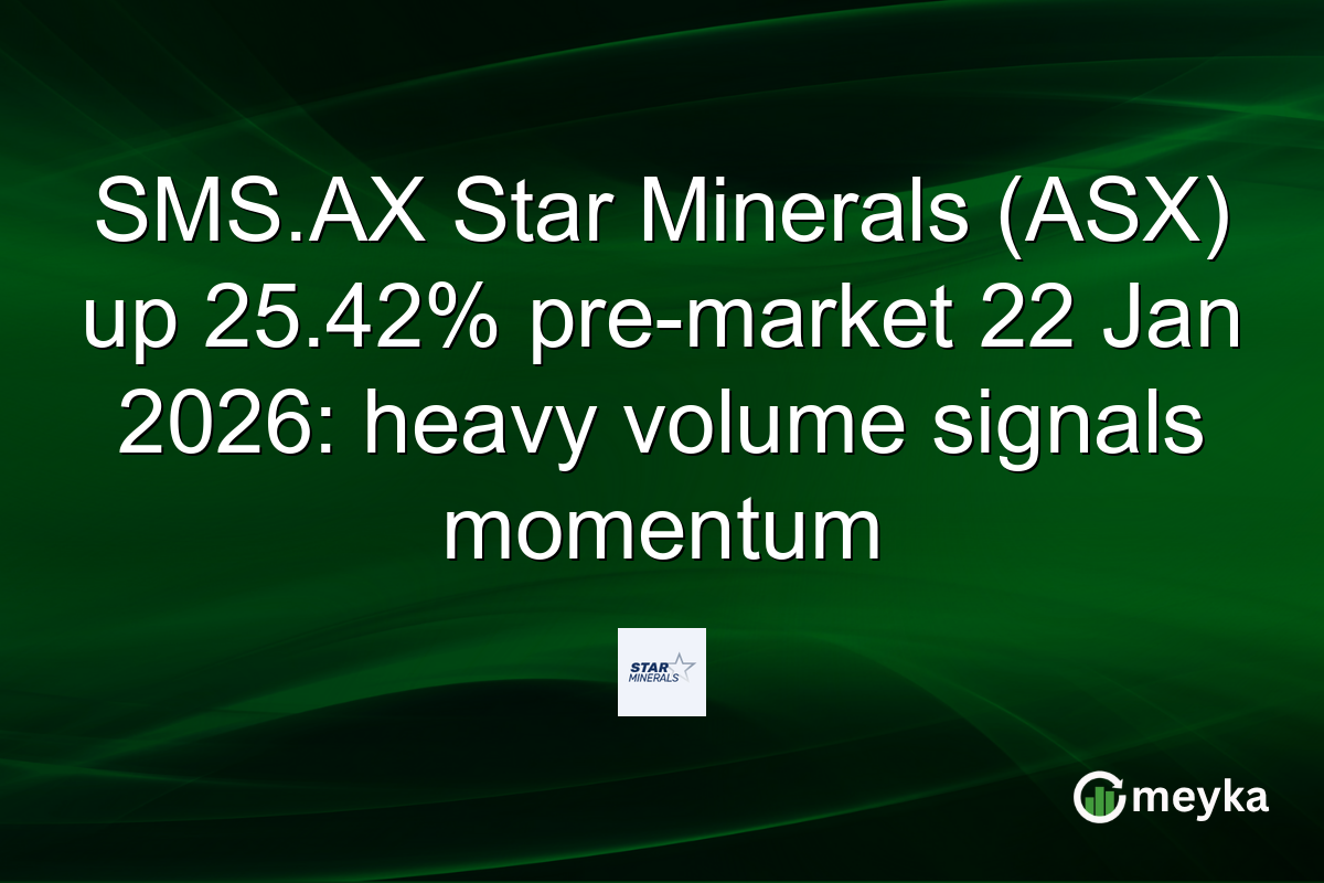 SMS.AX Star Minerals (ASX) up 25.42% pre-market 22 Jan 2026: heavy volume signals momentum