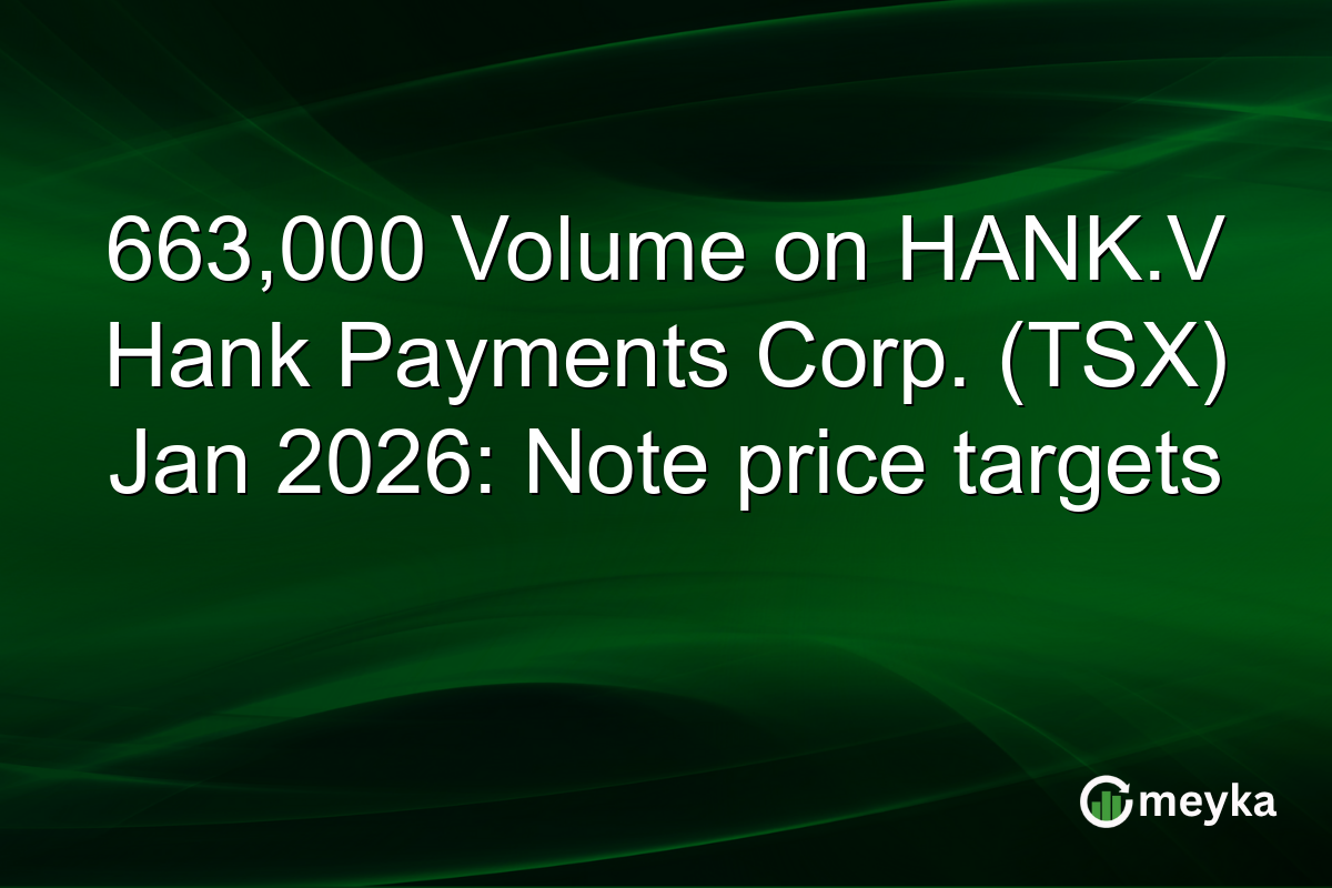 663,000 Volume on HANK.V Hank Payments Corp. (TSX) Jan 2026: Note price targets