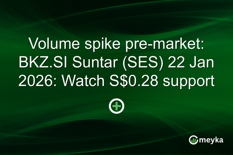 Volume spike pre-market: BKZ.SI Suntar (SES) 22 Jan 2026: Watch S$0.28 support