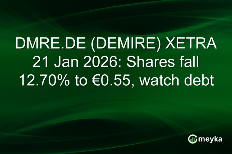 DMRE.DE (DEMIRE) XETRA 21 Jan 2026: Shares fall 12.70% to €0.55, watch debt