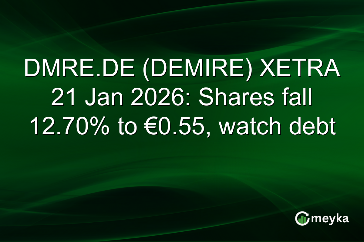 DMRE.DE (DEMIRE) XETRA 21 Jan 2026: Shares fall 12.70% to €0.55, watch debt