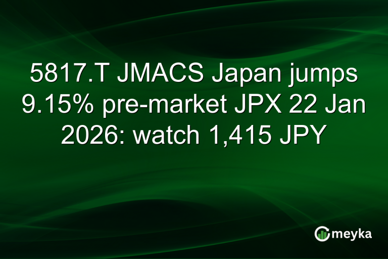 5817.T JMACS Japan jumps 9.15% pre-market JPX 22 Jan 2026: watch 1,415 JPY
