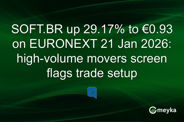 SOFT.BR up 29.17% to €0.93 on EURONEXT 21 Jan 2026: high-volume movers screen flags trade setup