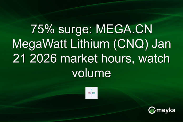 75% surge: MEGA.CN MegaWatt Lithium (CNQ) Jan 21 2026 market hours, watch volume