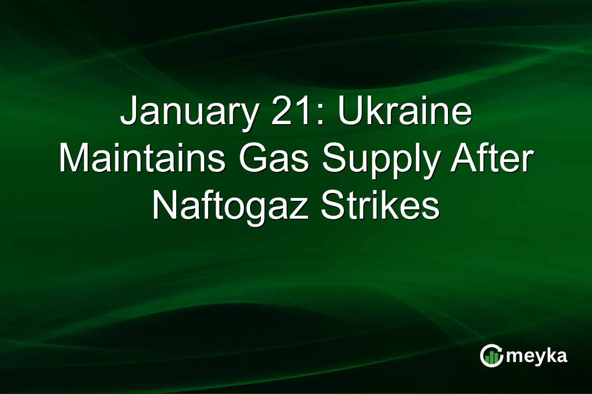 January 21: Ukraine Maintains Gas Supply After Naftogaz Strikes