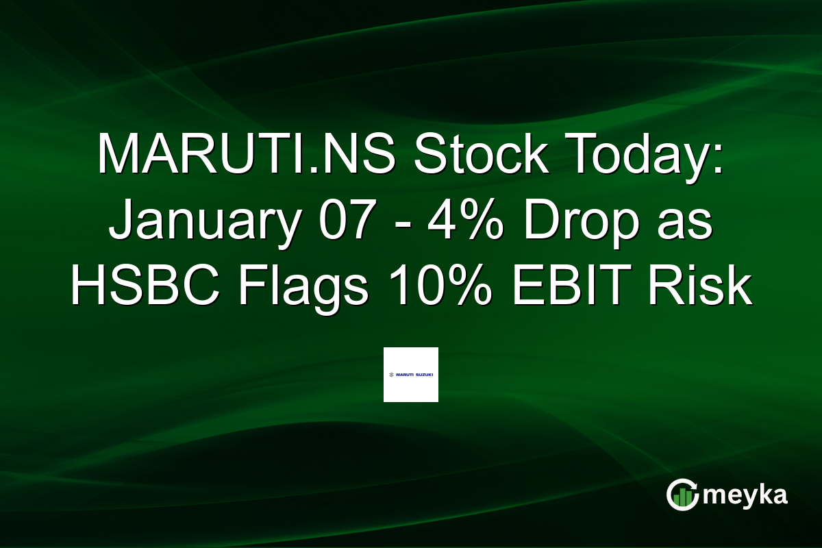 MARUTI.NS Stock Today: January 07 - 4% Drop as HSBC Flags 10% EBIT Risk