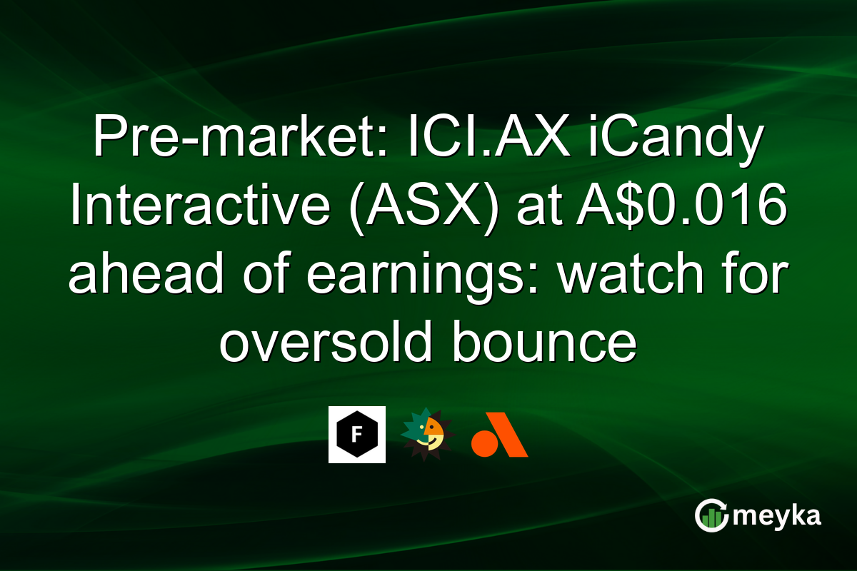 Pre-market: ICI.AX iCandy Interactive (ASX) at A$0.016 ahead of earnings: watch for oversold bounce